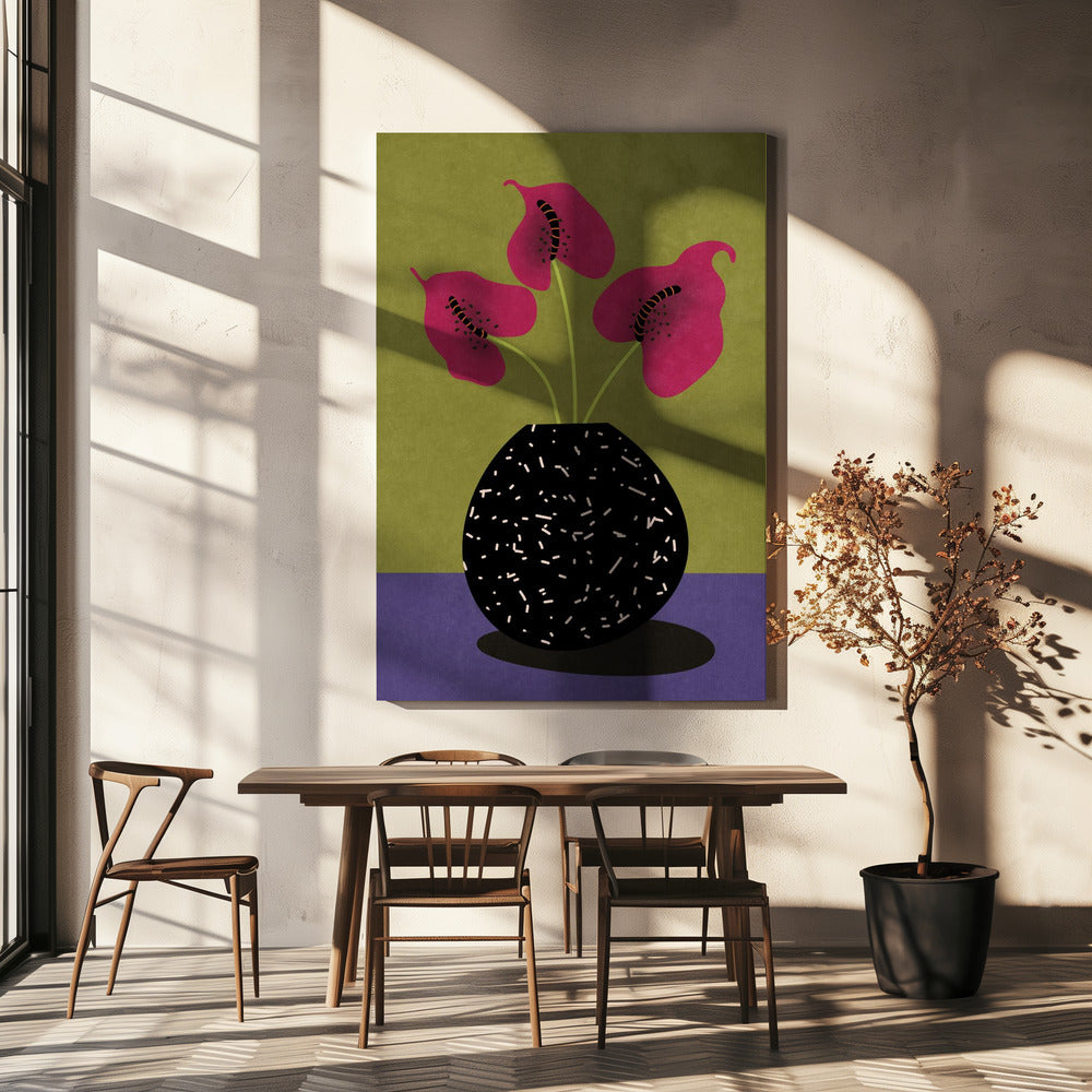 Mooie bloemen in vaas | Canvas