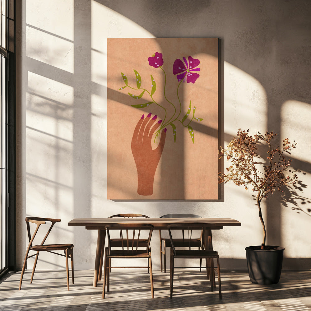 Bloem in mijn hand | Canvas
