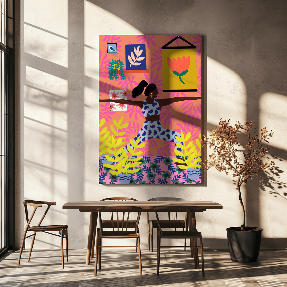 Yoga Warrior-positie | Canvas