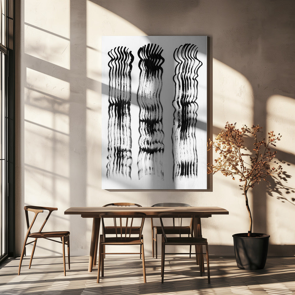 Abstracte penseelstreken lijnen 02 | Canvas