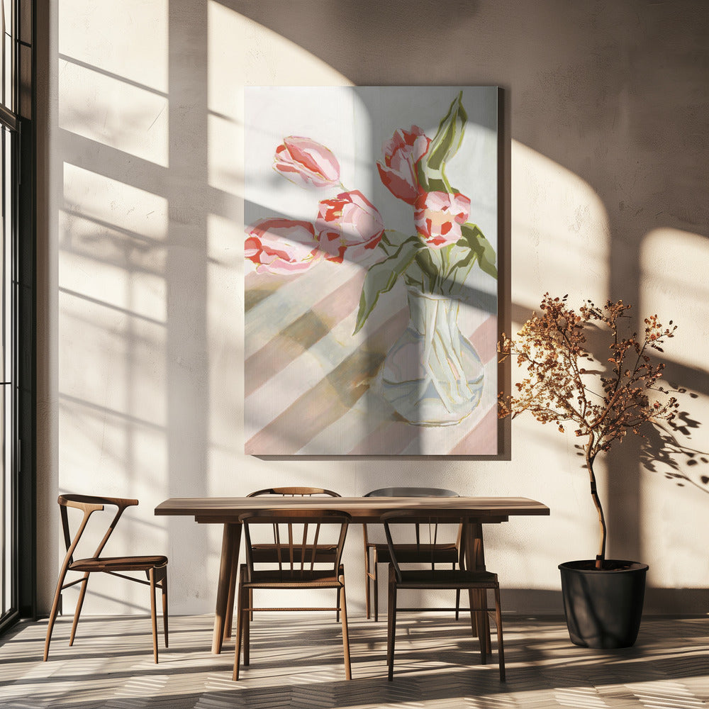 Tulpen in een vaas | Canvas