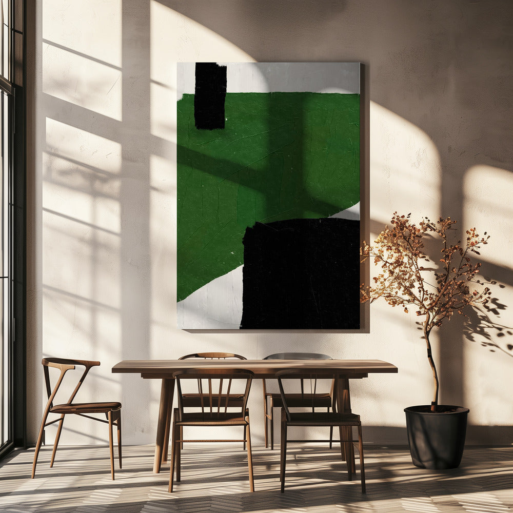 Smaragdgroene abstractie | Canvas