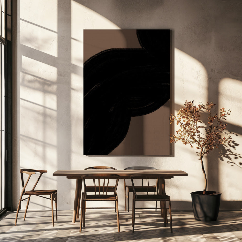 Donkere stroming op bruin | Canvas