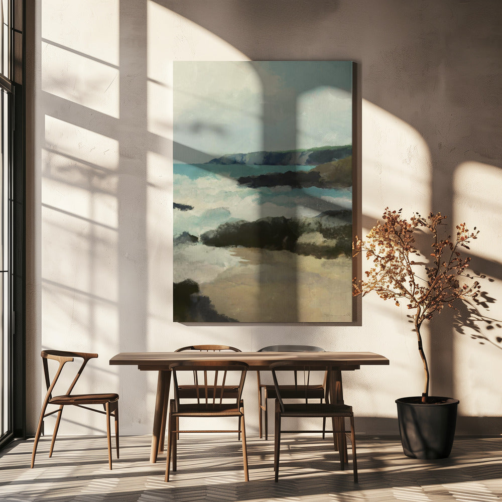 Rotsachtig strand | Canvas