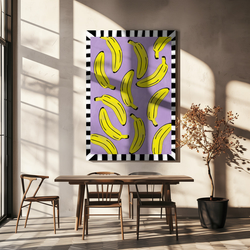 Gele bananen abstract | Canvas