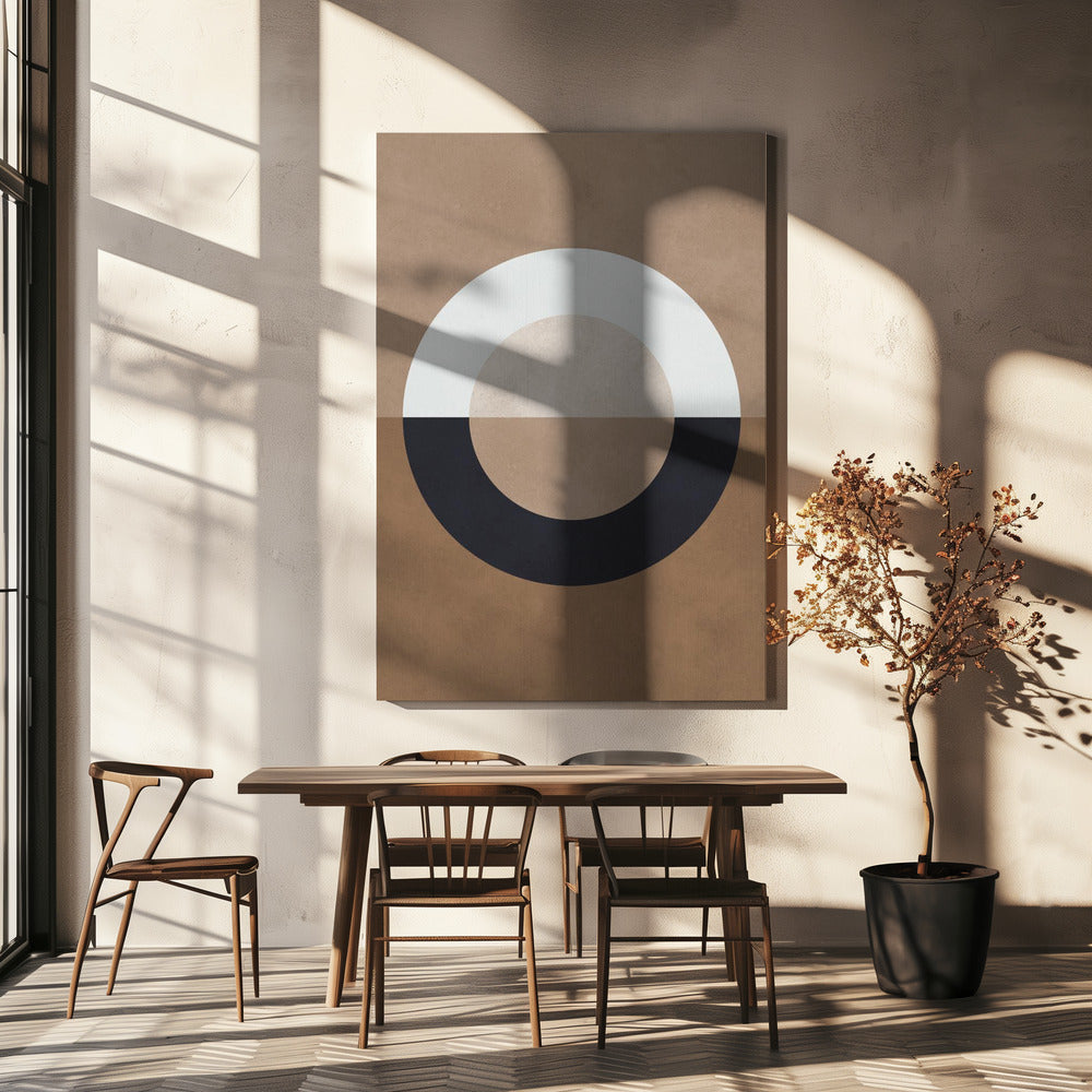 Bruine geometrie 8 | Canvas