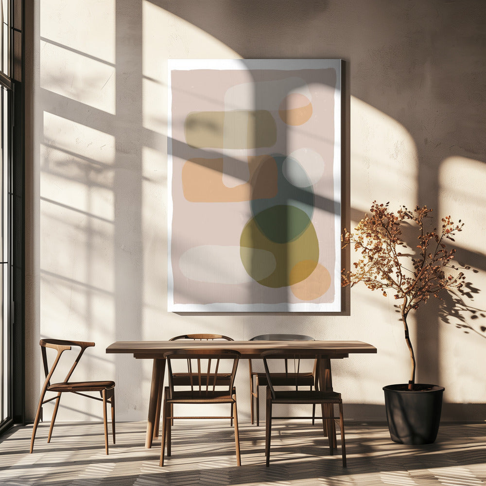 Abstracte kiezels oranje tinten | Canvas