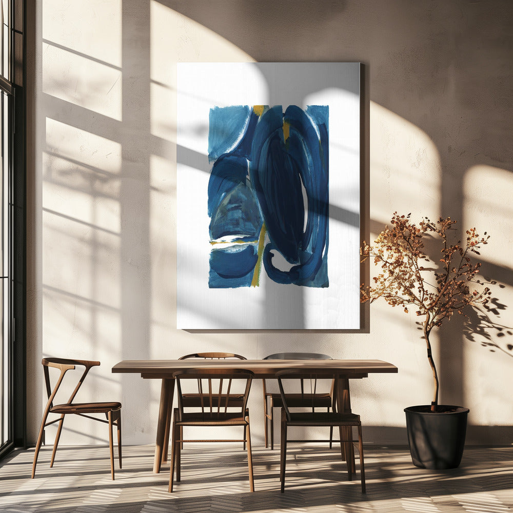 Navy Gold Abstract 1 | Canvas