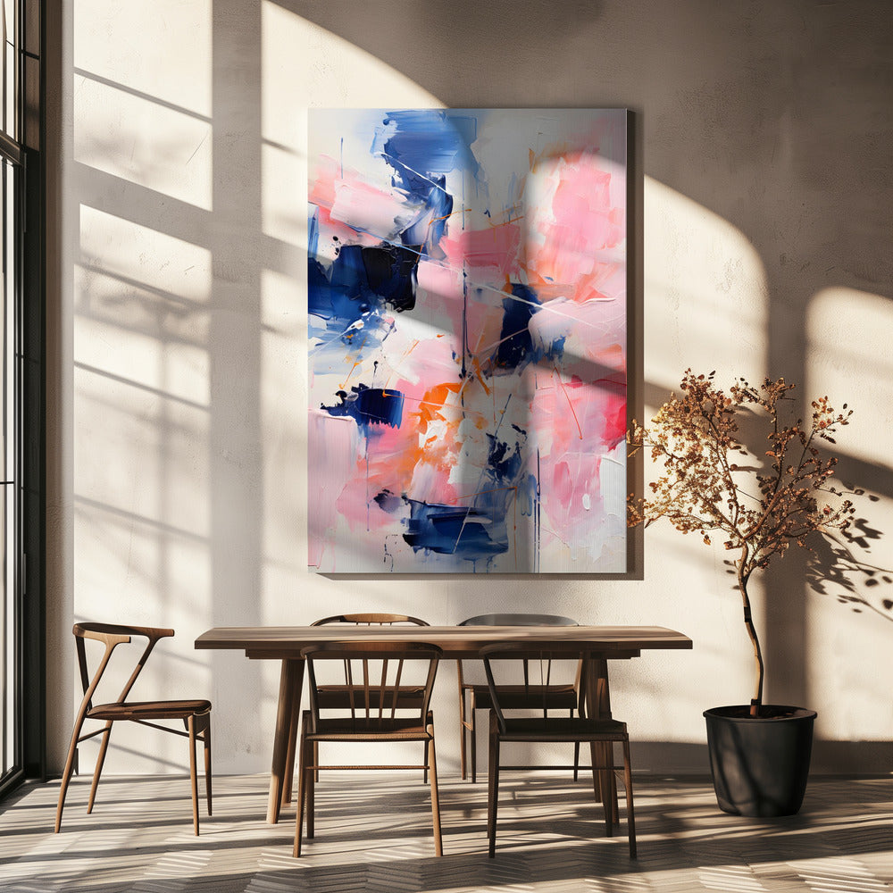 Blush Indigo Abstract Print Tweede 4x | Canvas
