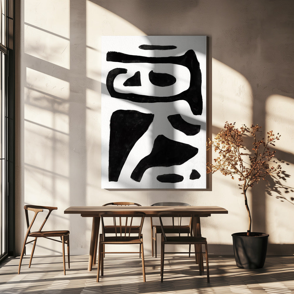 Zwart-wit abstract | Canvas