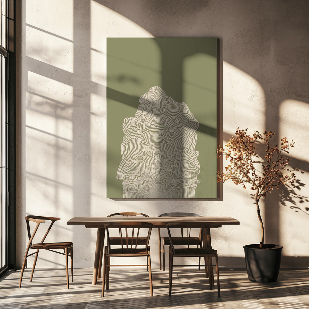 Lijntekening Groen Abstract | Canvas