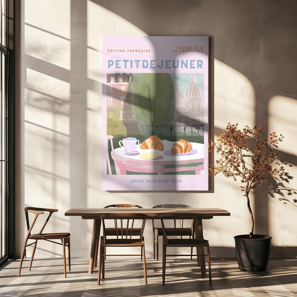Petit Dejeuner, Croissants, Parijs, Pastell | Canvas
