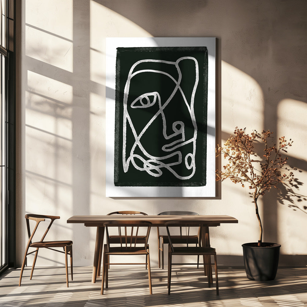 Abstract gevoerd zwart | Canvas