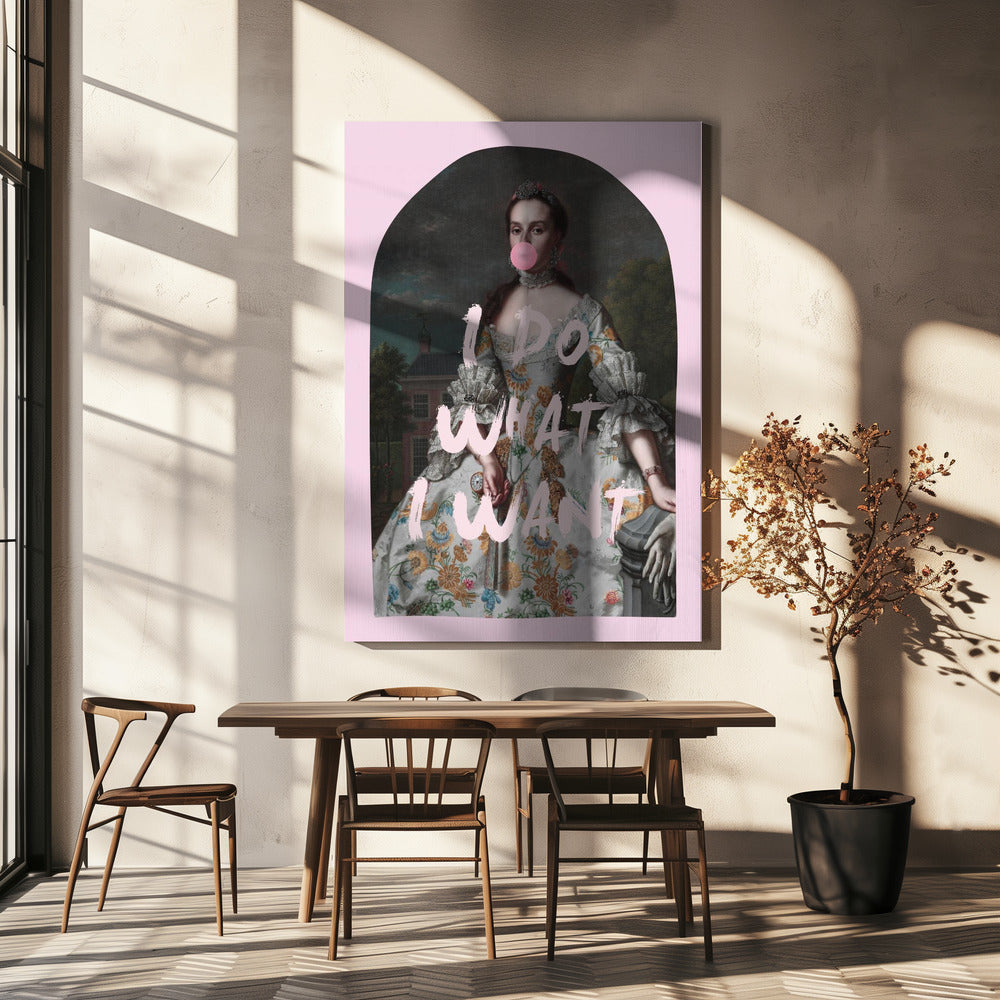 ROZE IK DOE WAT IK WIL MAXIMALISTISCHE KUNST | Canvas