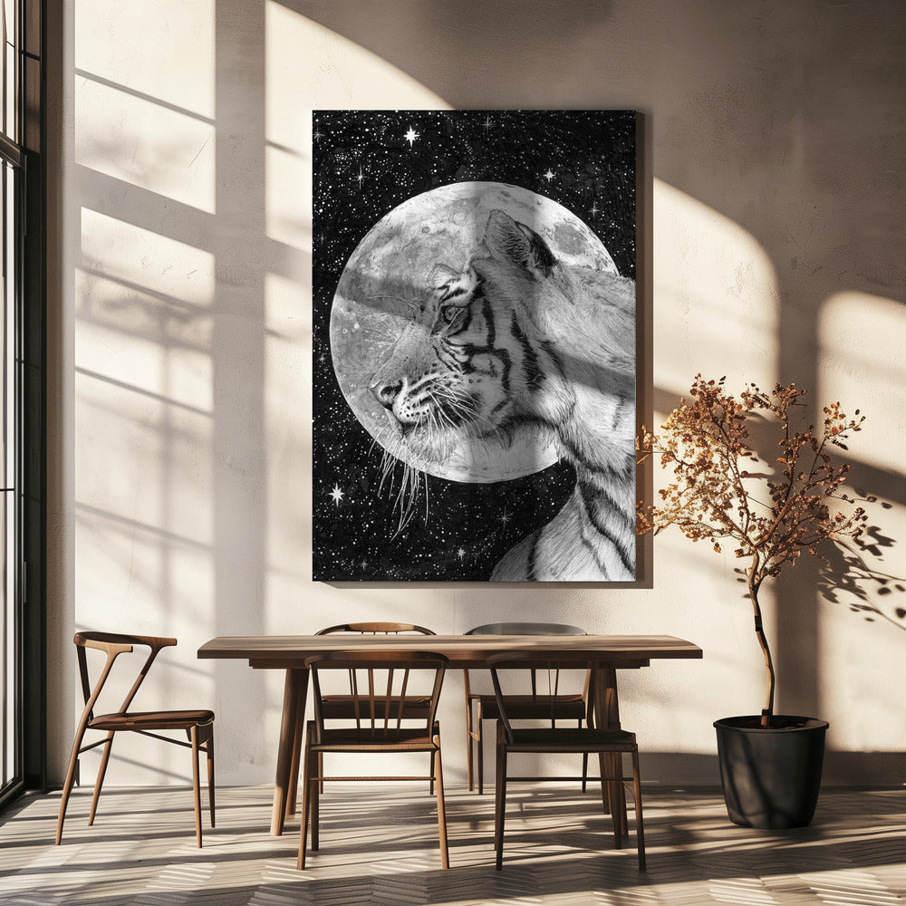 Maan en Tijger Origineel | Canvas