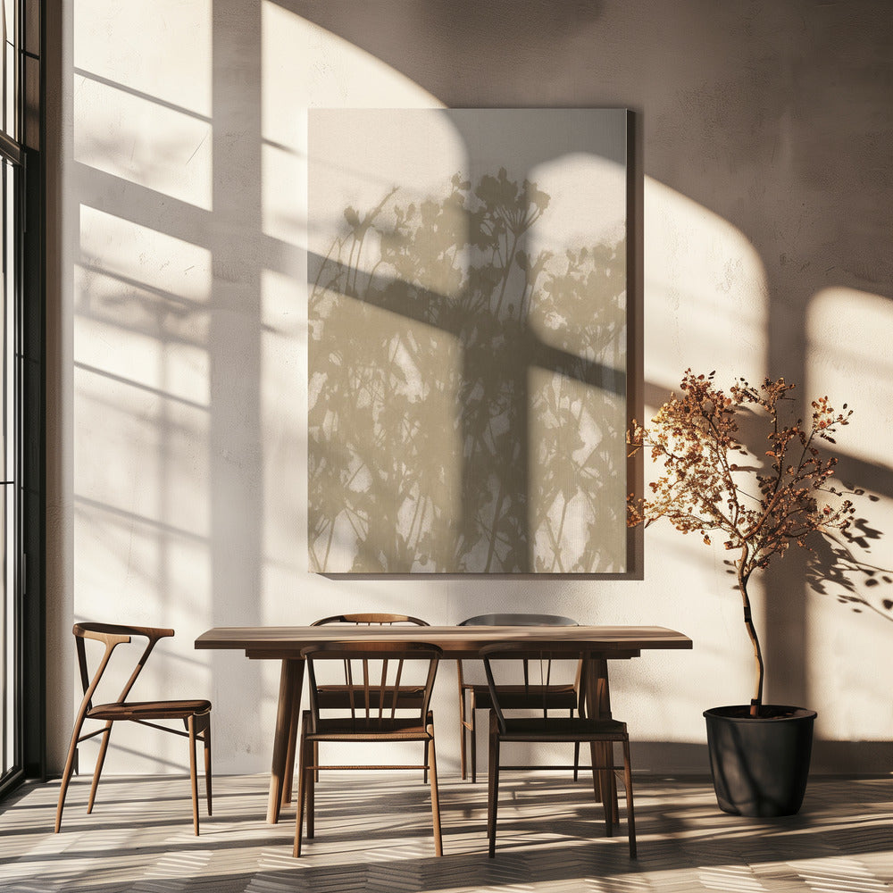 Wilde weide in oker en wit | Canvas