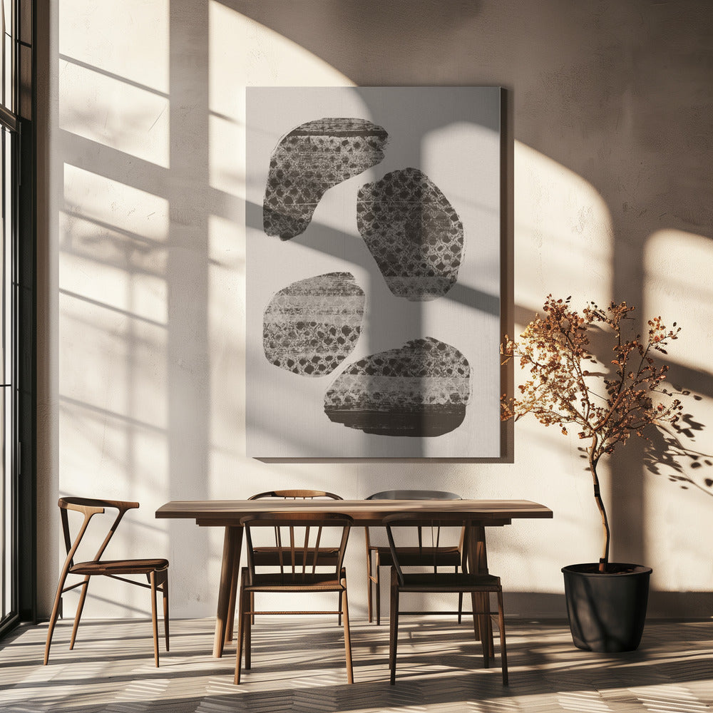 Stonescape – Abstracte organische vormen in taupe en bruin | Canvas