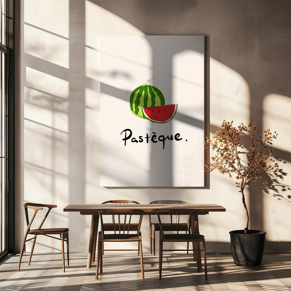 Moderne Franse fruitcollectie "Watermeloen / Pastèque" | Canvas