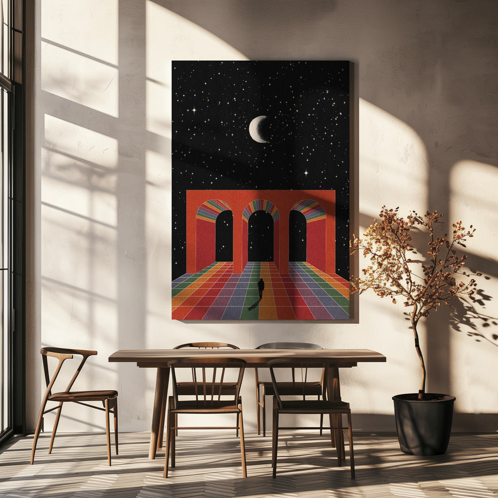 Triomfboog in de ruimte | Canvas