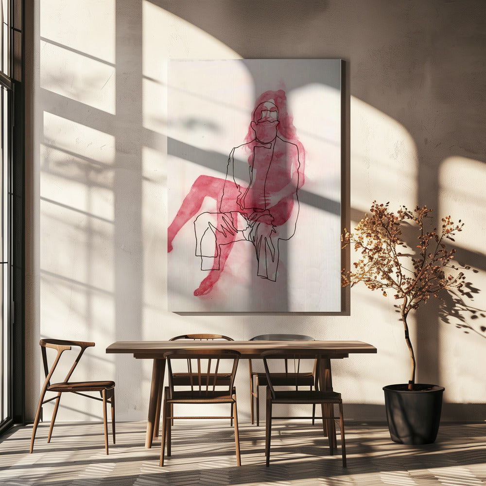 Twee zittende figuren | Canvas