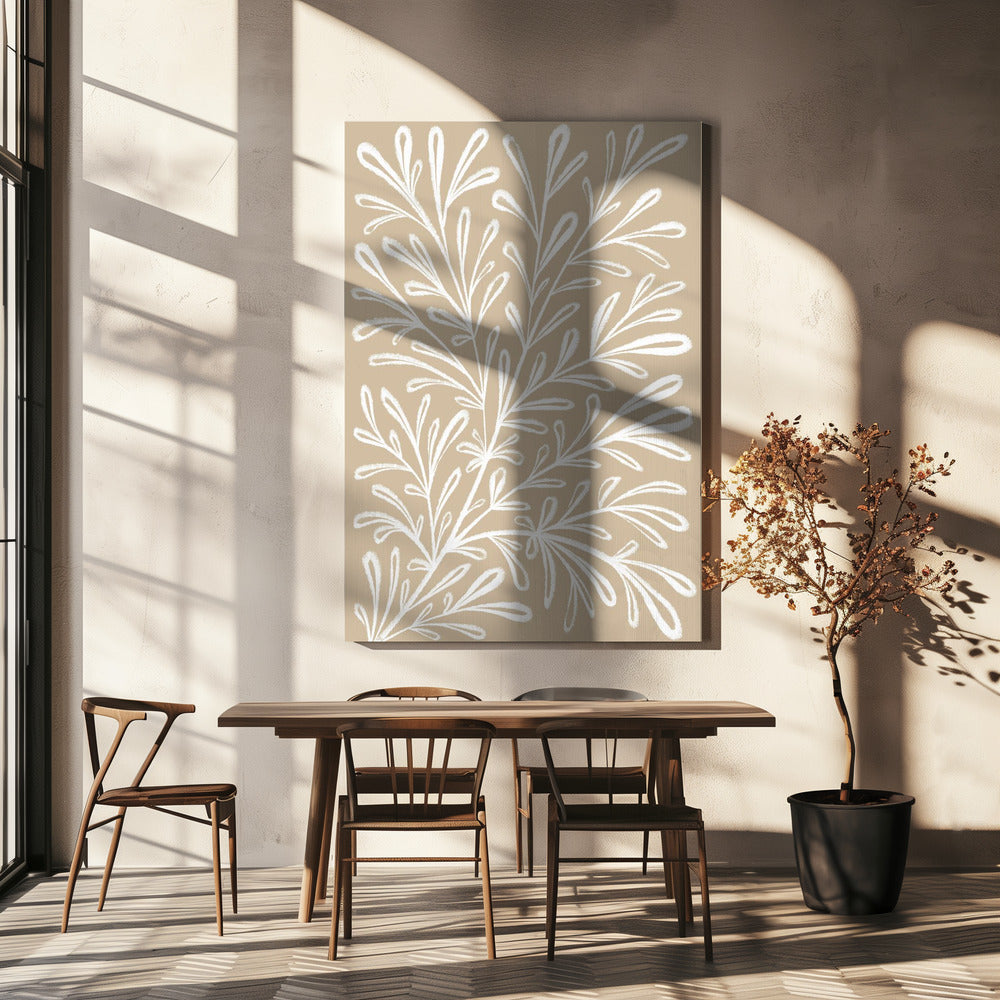 Beige Witte Plant | Canvas