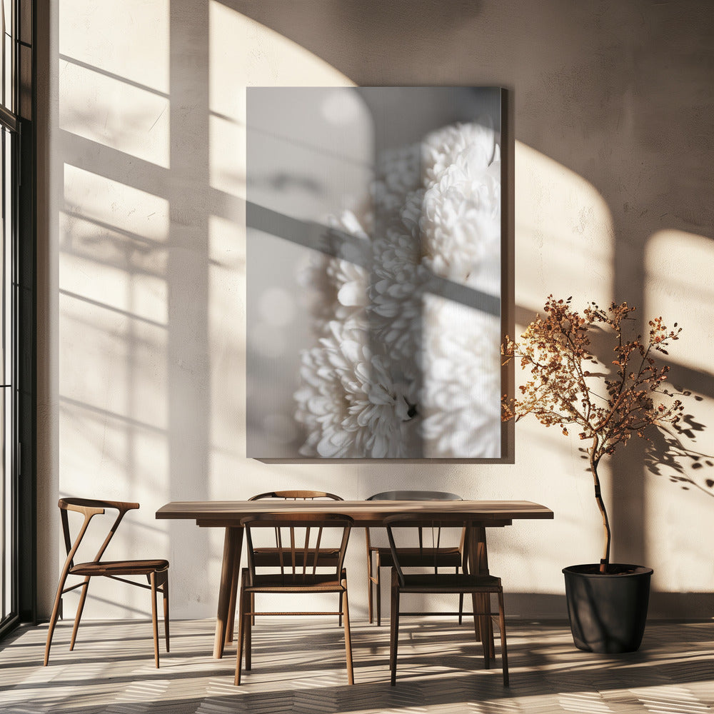Witte bloemen | Canvas