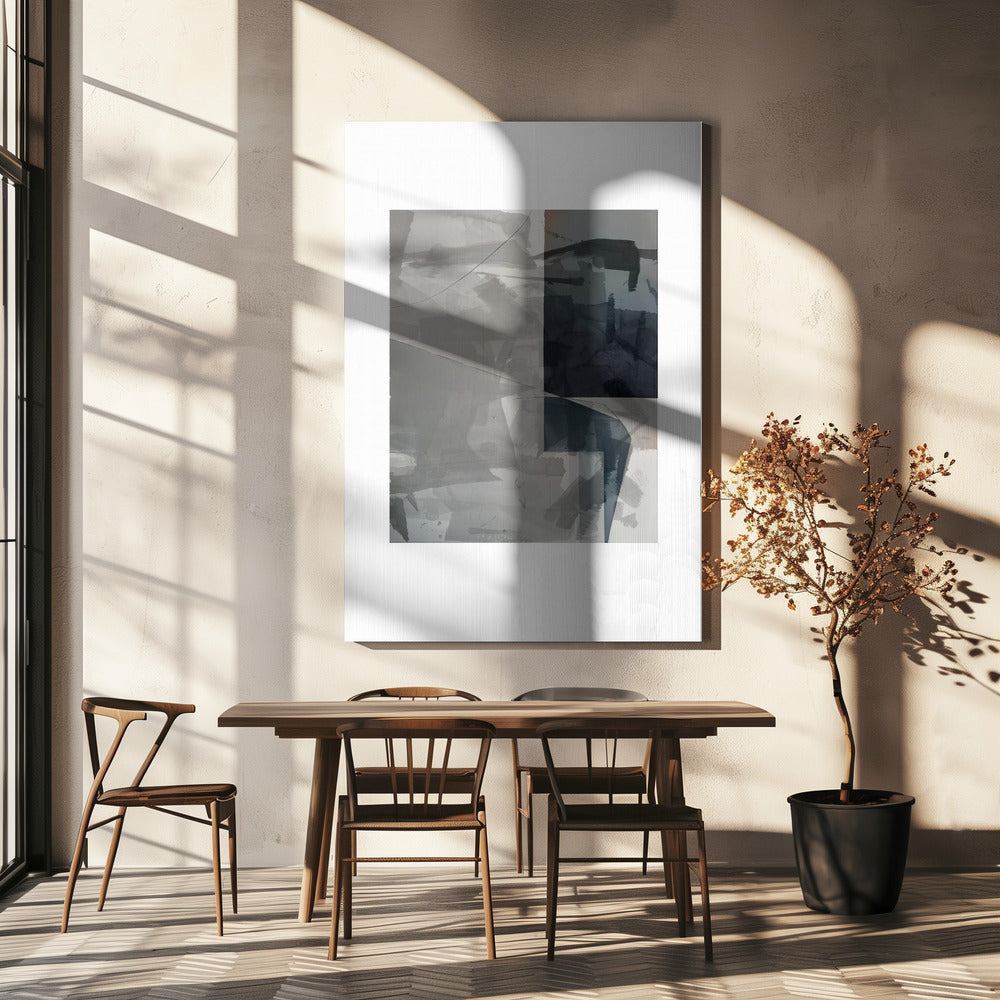 Abstract Monochroom Wassen 2 | Canvas