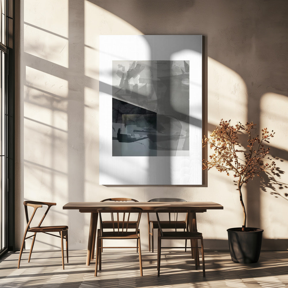 Abstract Monochroom Wassen 1 | Canvas