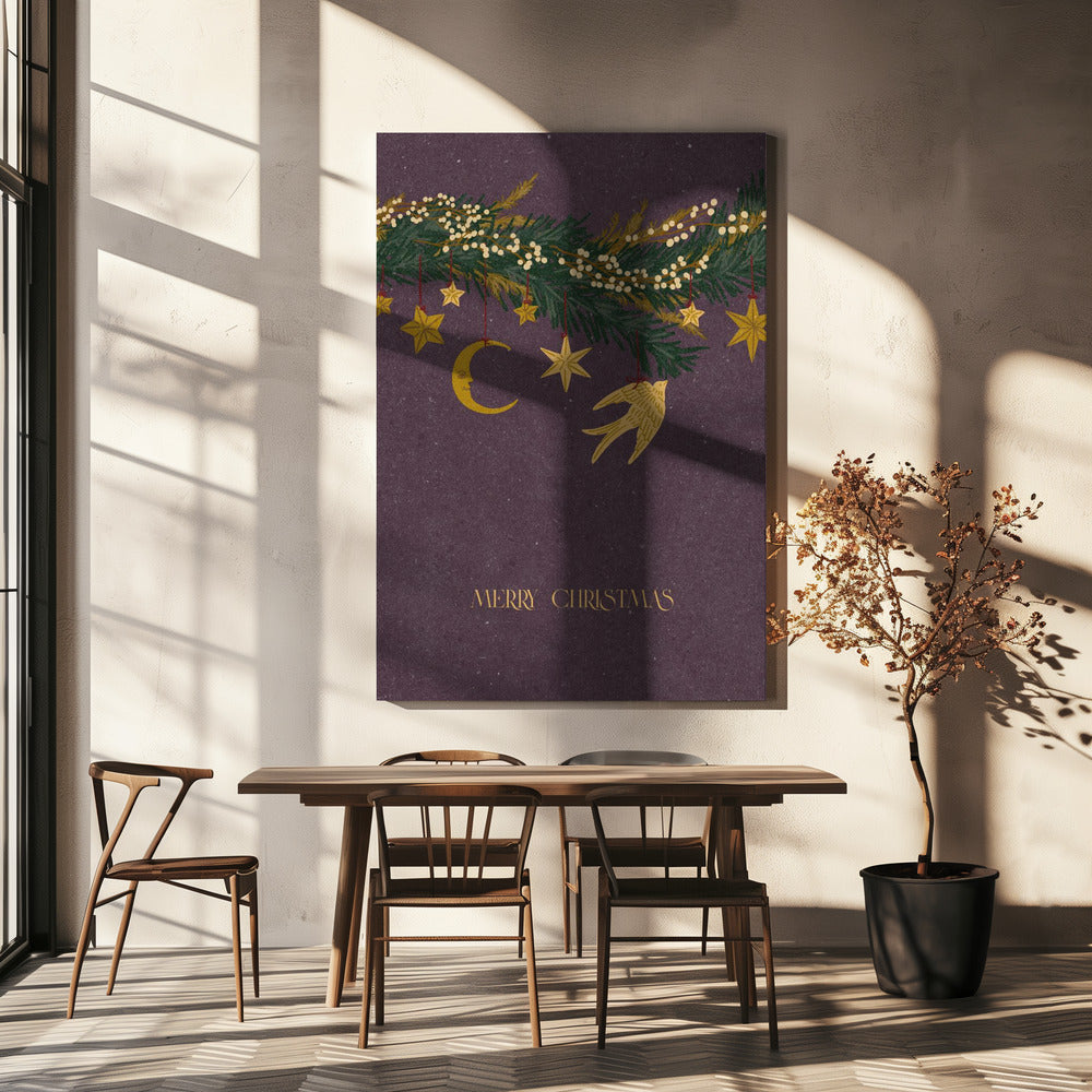Vintage kerstspeelgoed op kerstboomtakken | Canvas