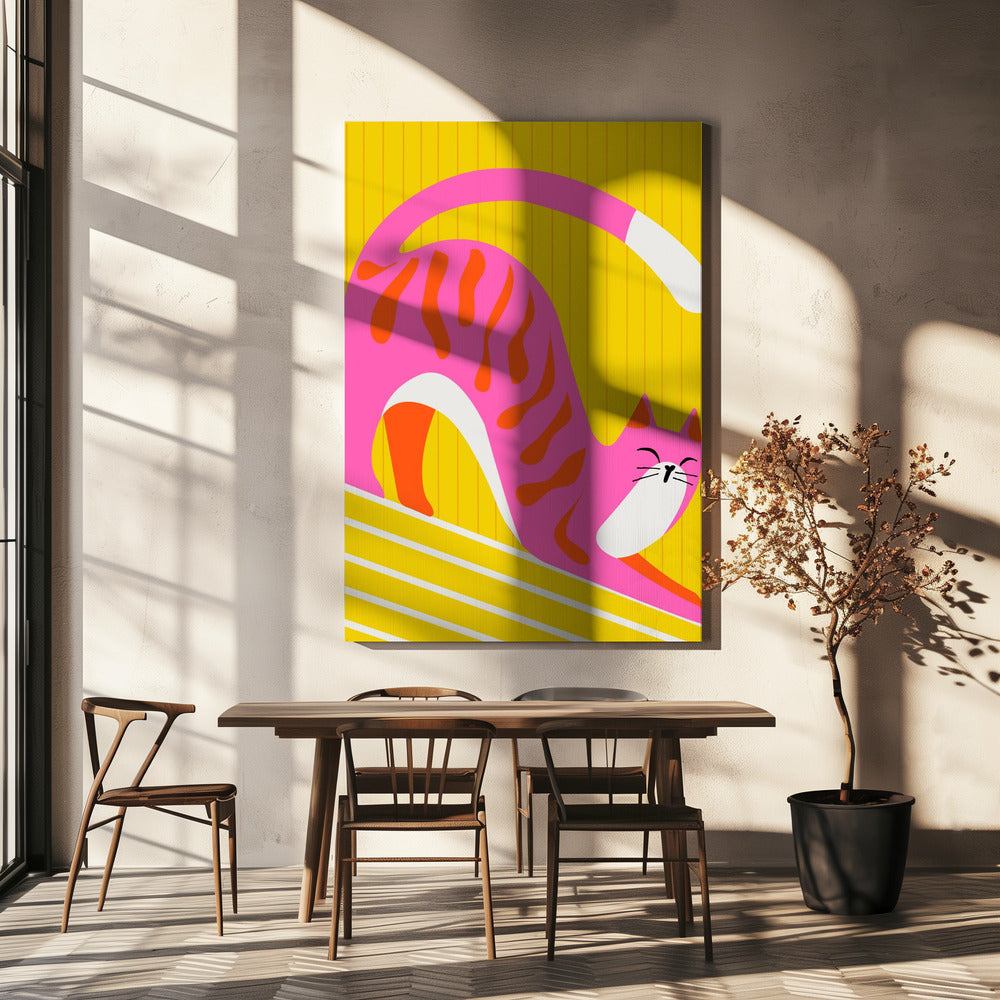 Slapende snorharen, vrolijke schattige kat | Canvas
