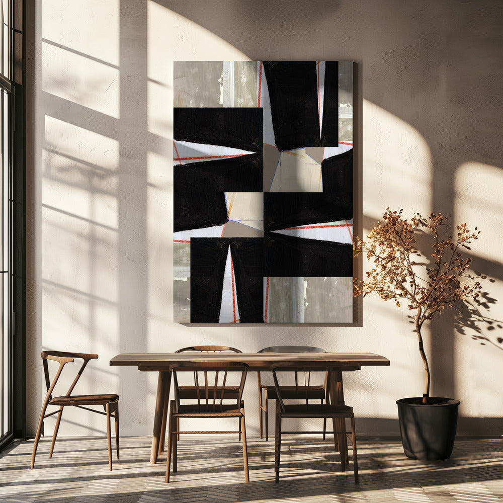 Abstracte zwarte puzzel 1 | Canvas