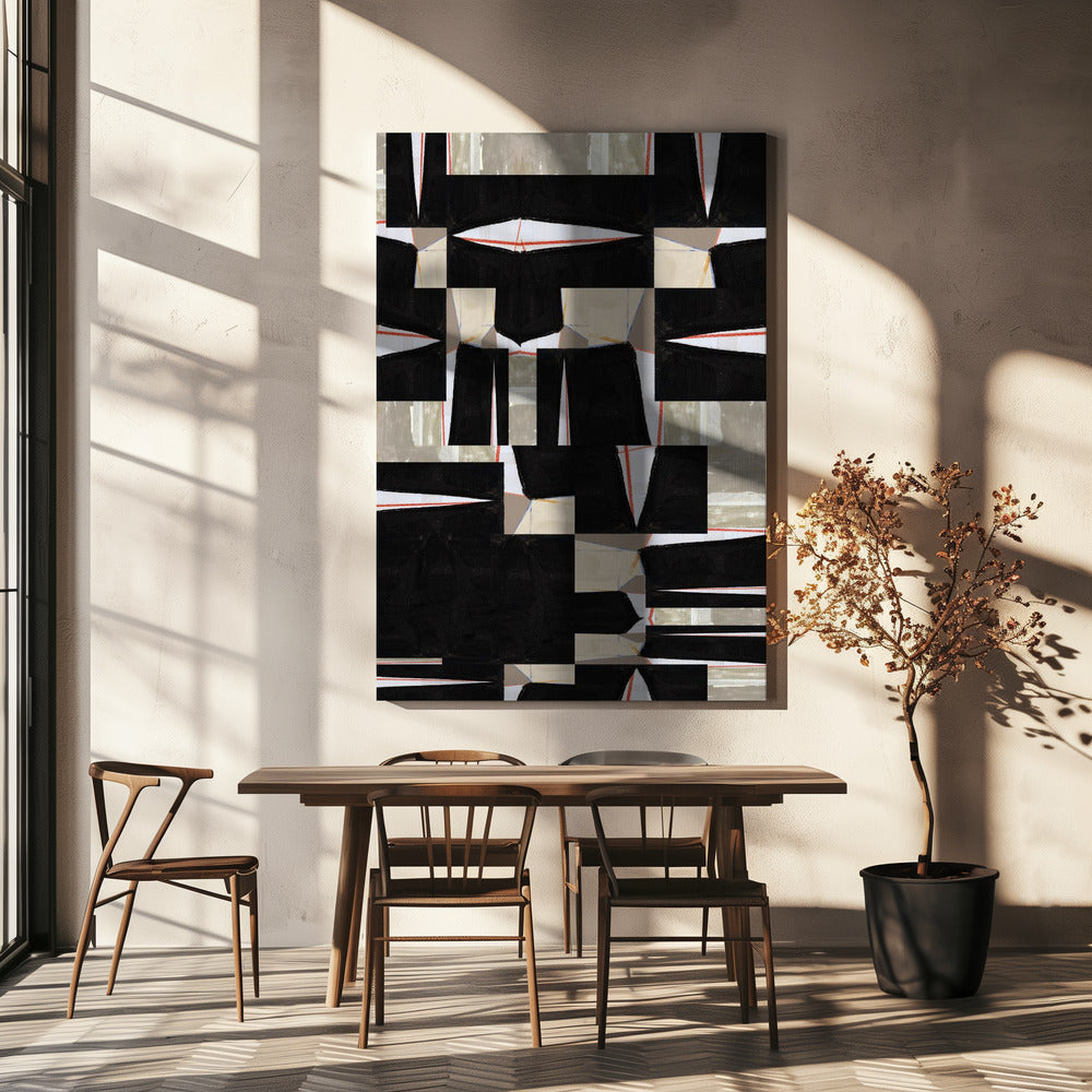 Abstracte zwarte puzzel 3 | Canvas