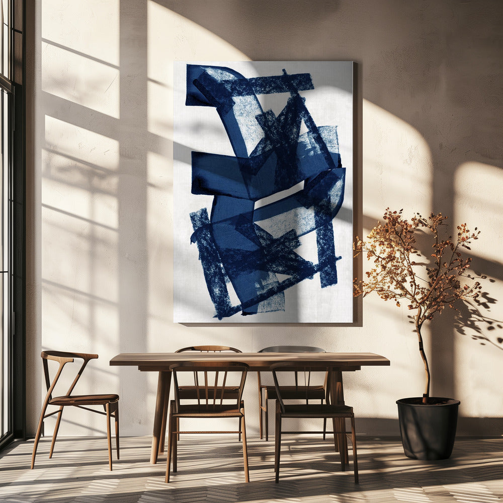 Abstracte Blauwe Structuur 2 | Canvas