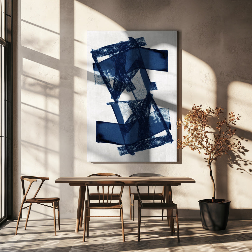 Abstracte Blauwe Structuur 3 | Canvas