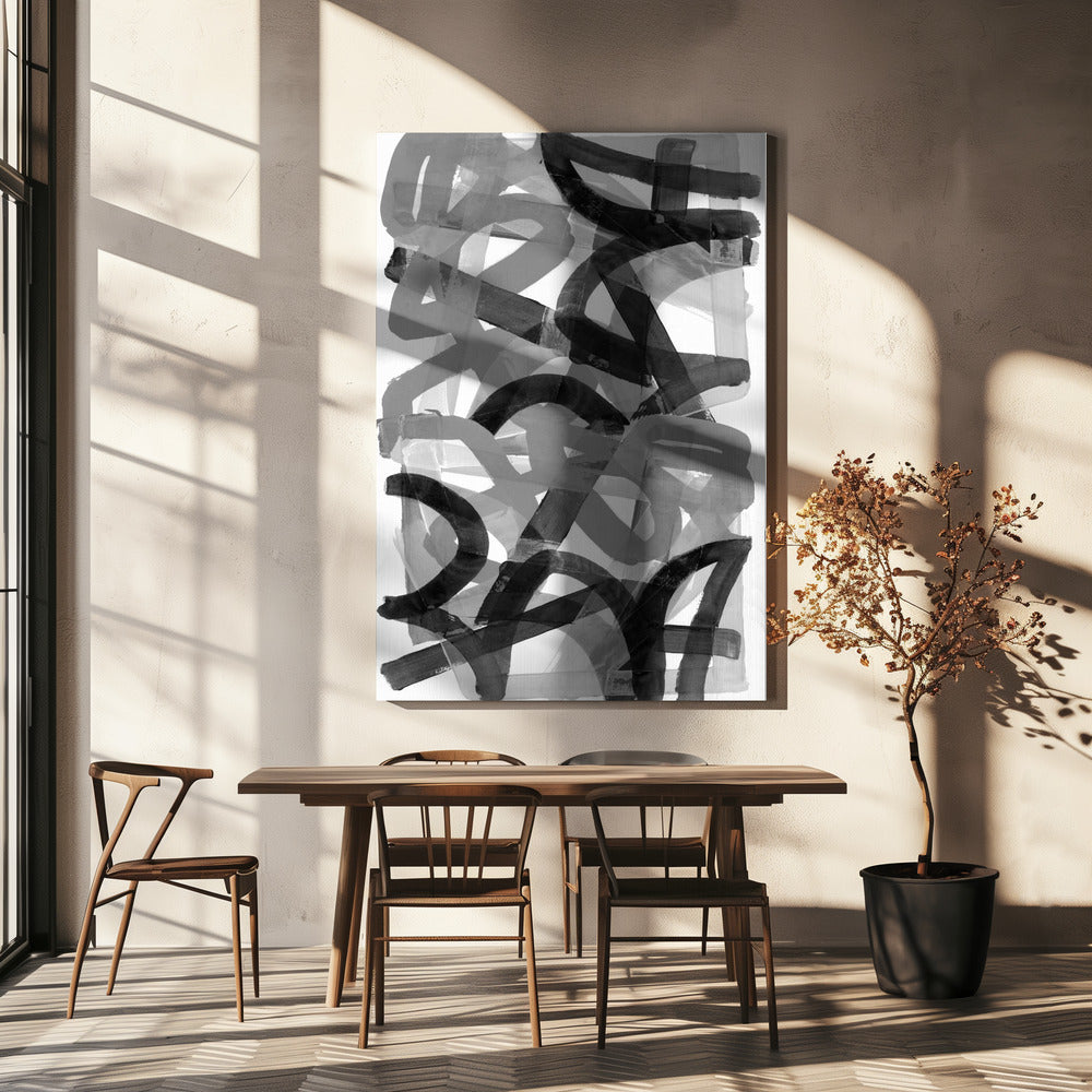 Schuifelende Stappen Zwart-Wit 2 | Canvas