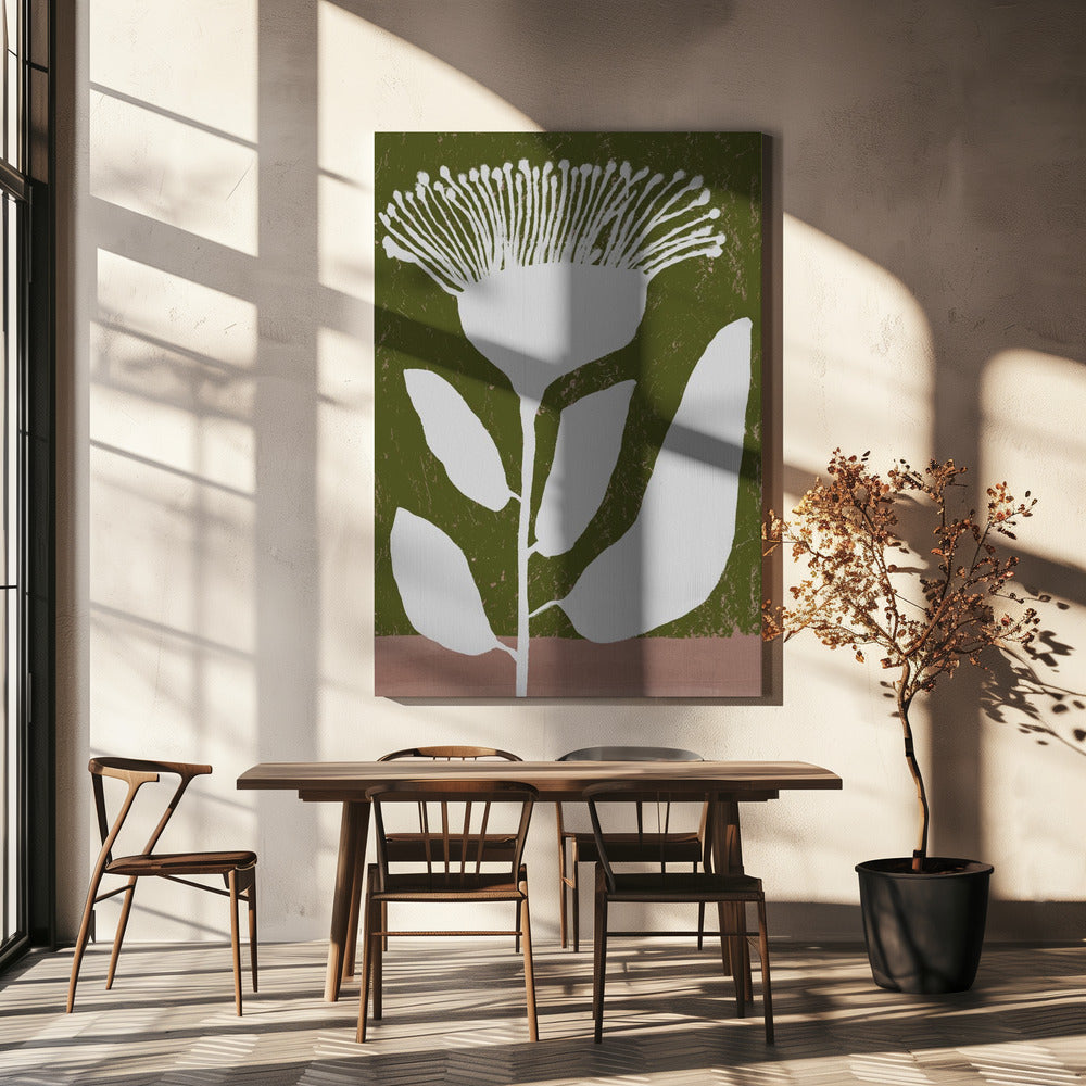 Botanisch ontwerp van een bloem tegen | Canvas