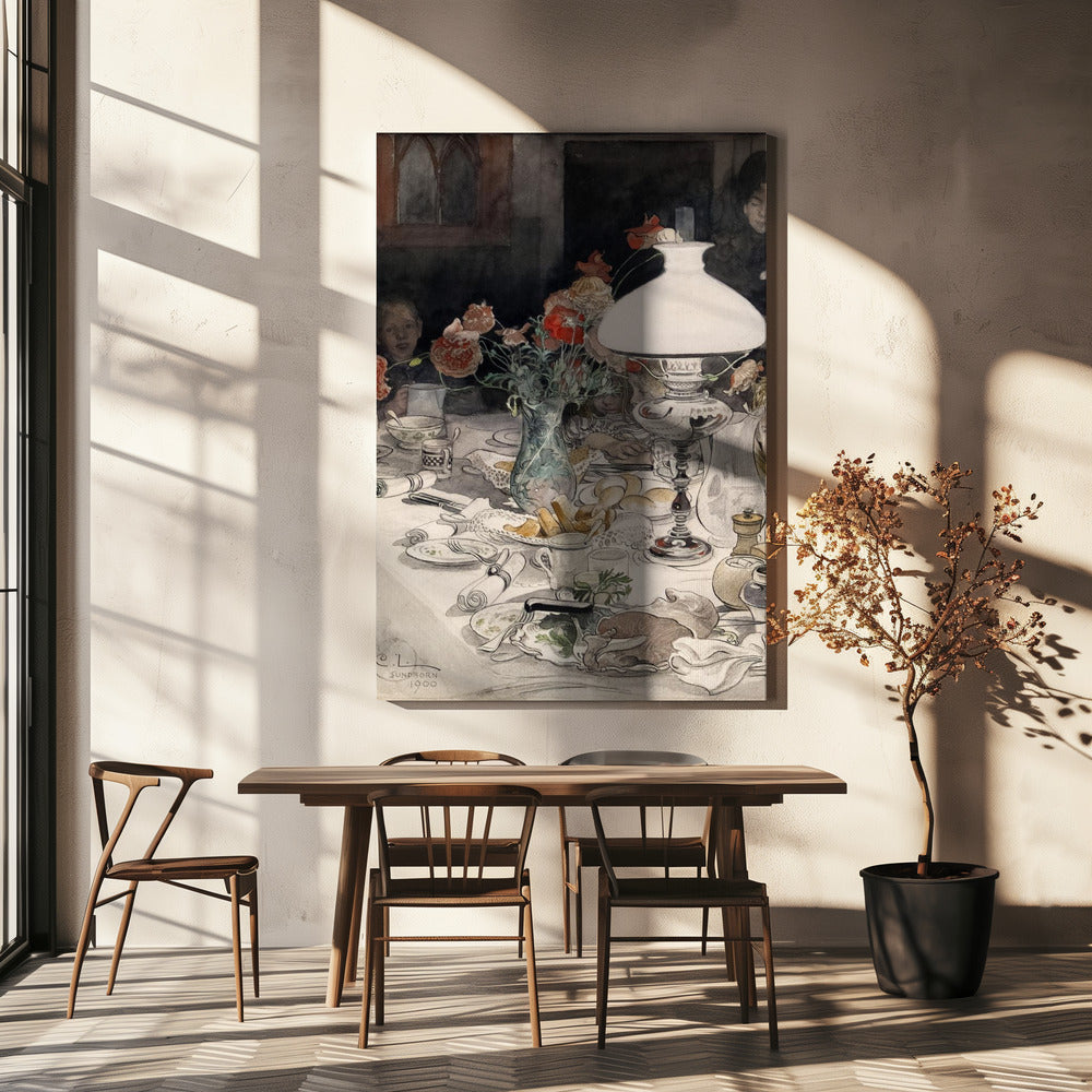 Rond de avondlamp (1900) | Canvas