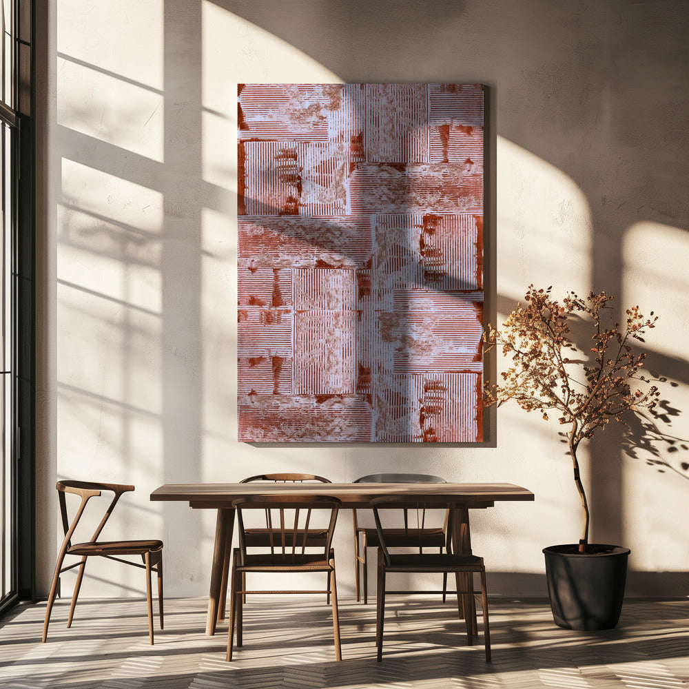 Cinnaber Zachte Lijnen Textuur No2 Print | Canvas