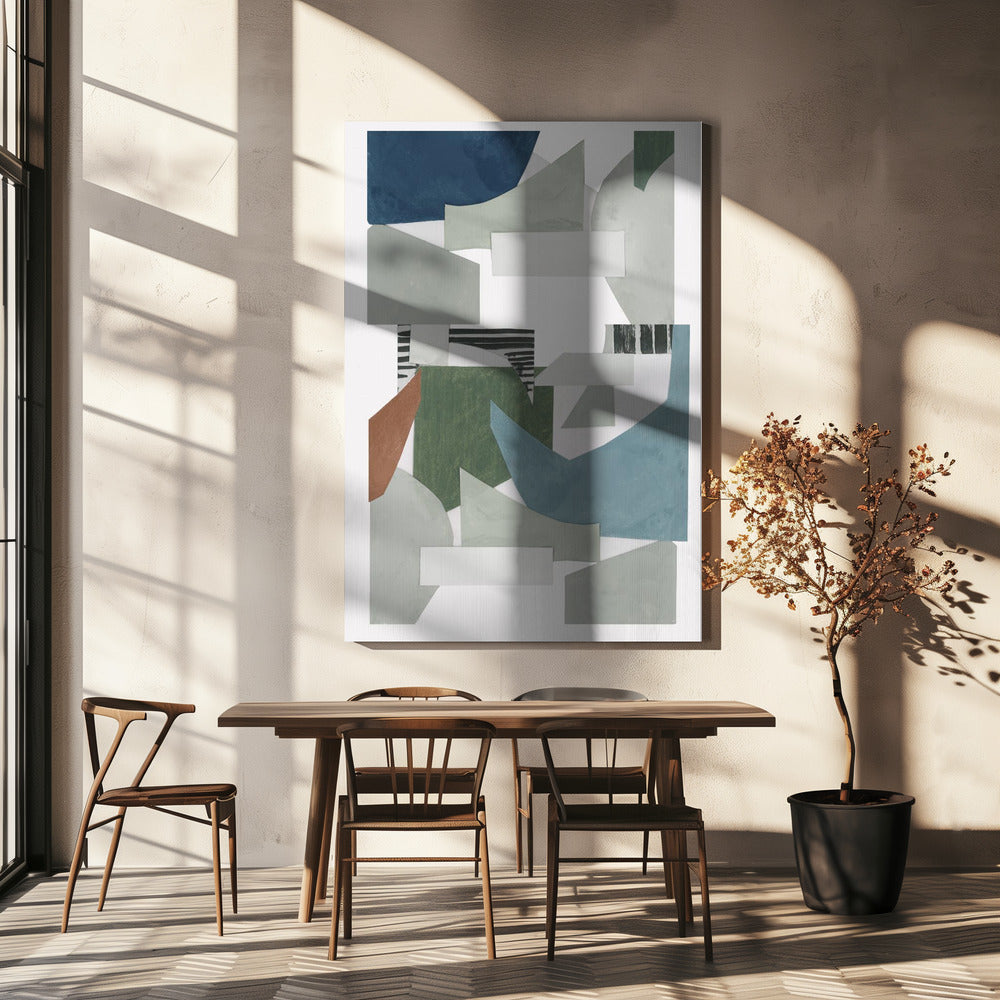 Neutrale geometrische print nr. 2 | Canvas