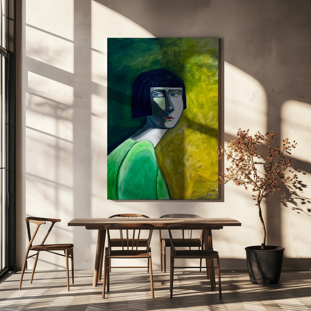 De vrouw die terugkijkt | Canvas