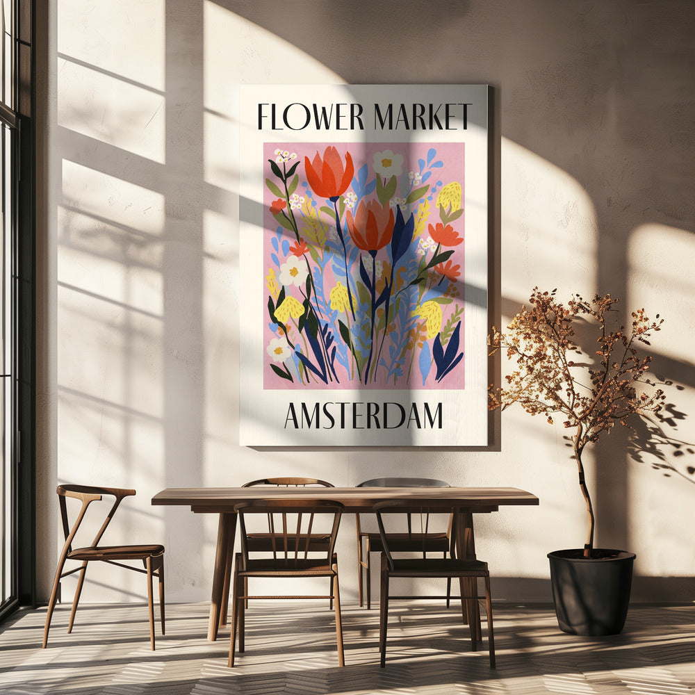 Bloemenmarkt Amsterdam Nederland | Canvas