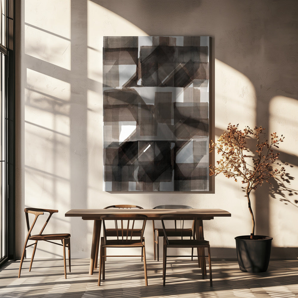 Abstract Donker Gehamerd 2 | Canvas