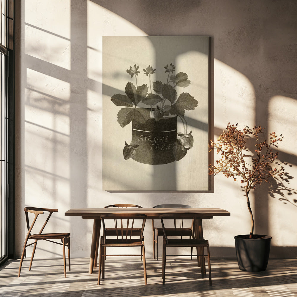 Vintage aardbeienplant | Canvas