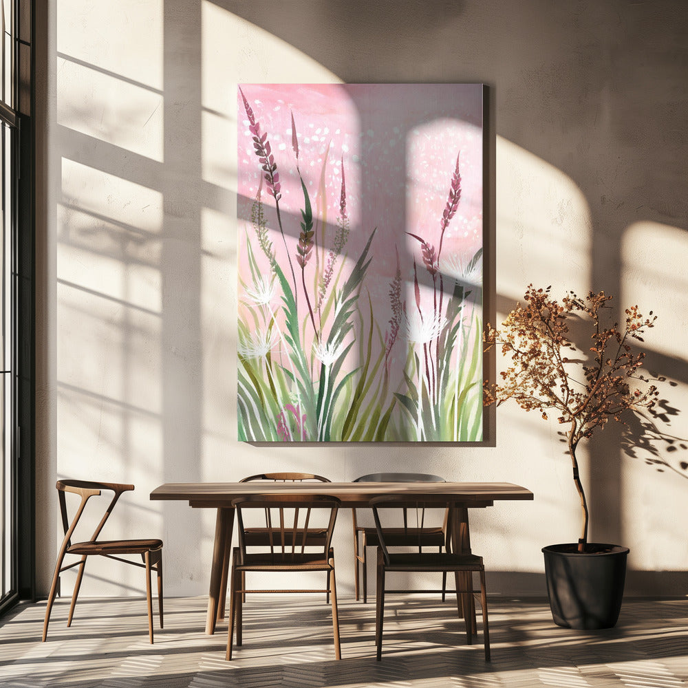 Roze en Groen 33 | Canvas