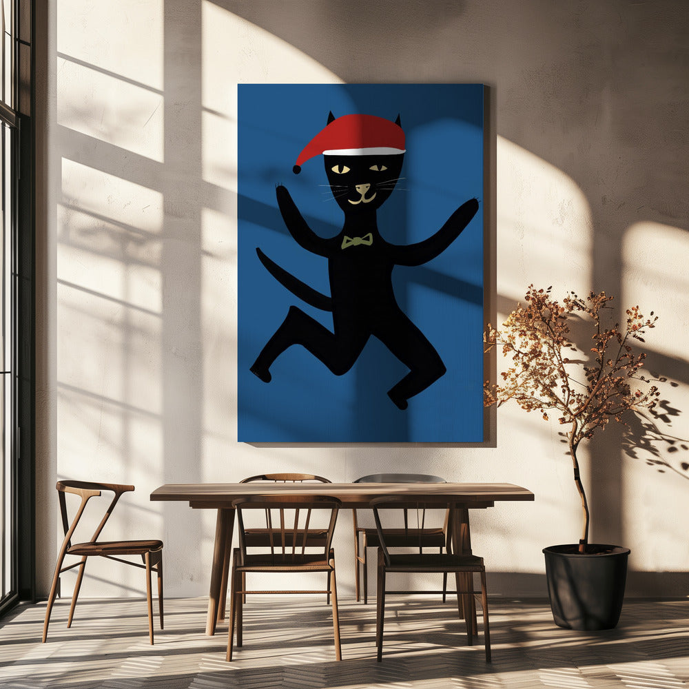 Kerstkat | Canvas