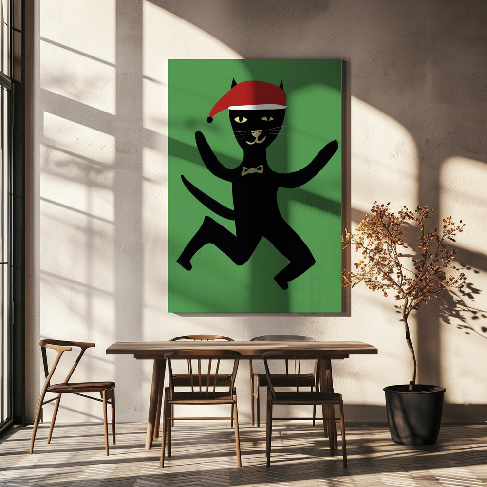 Kerstkat | Canvas