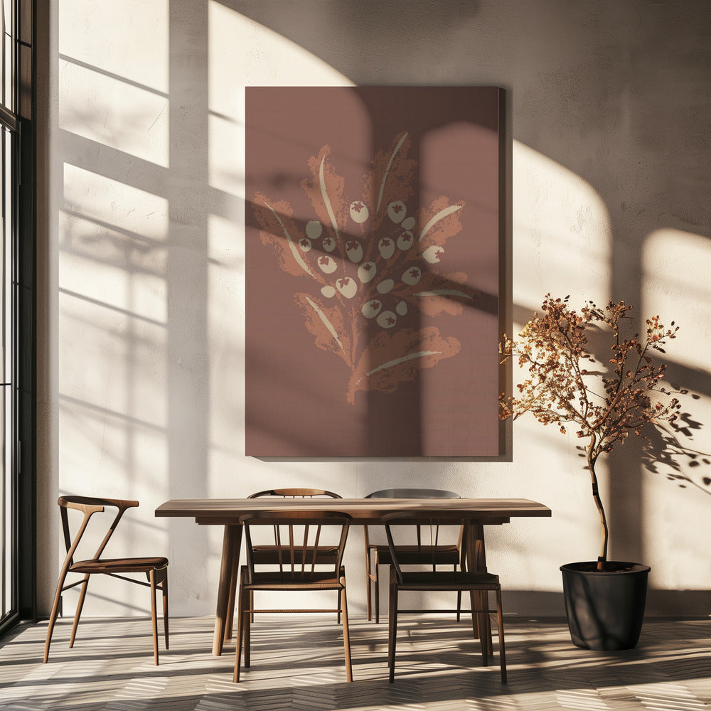 Gestructureerd mokkakleurig blad | Canvas