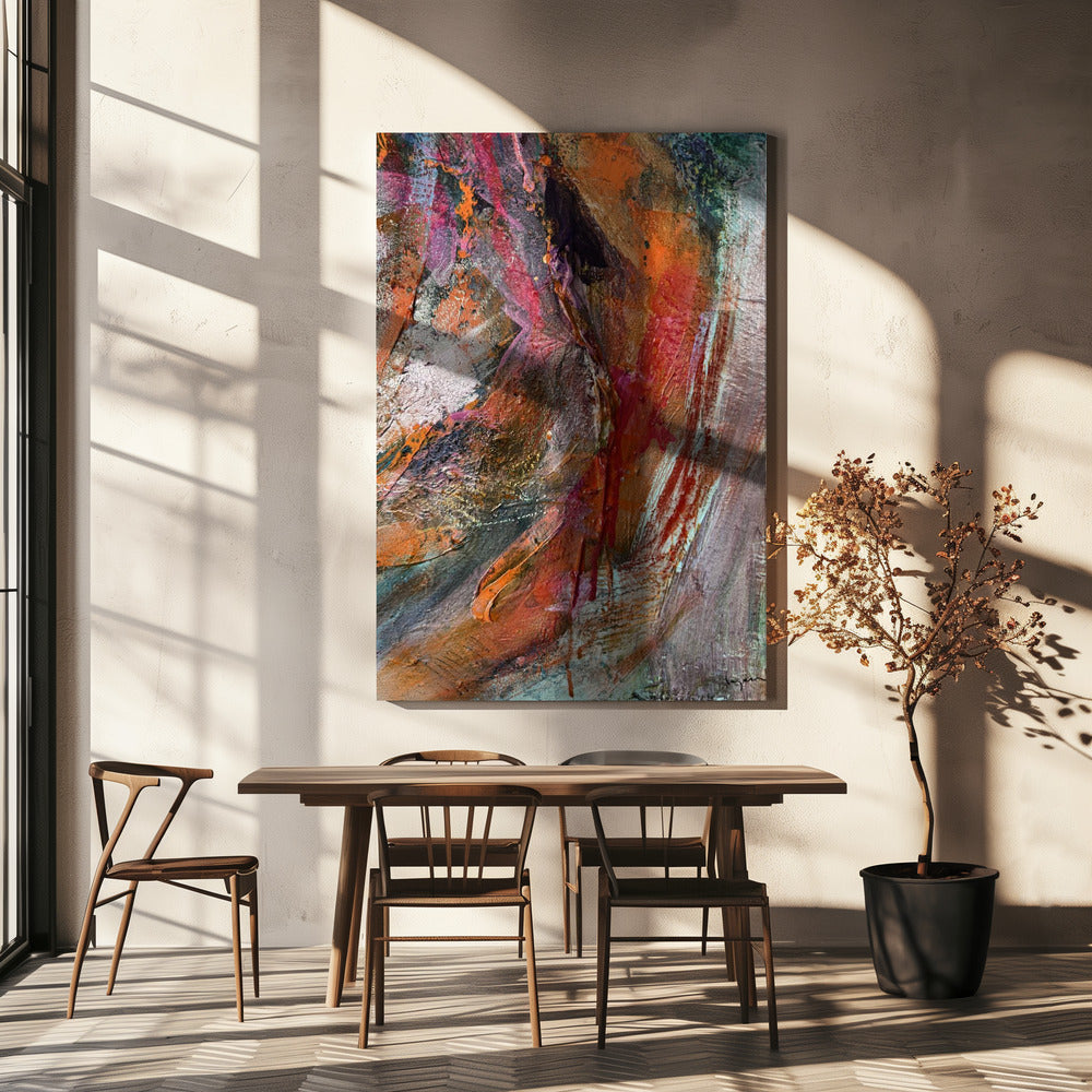 Karmozijnrode Geode | Canvas