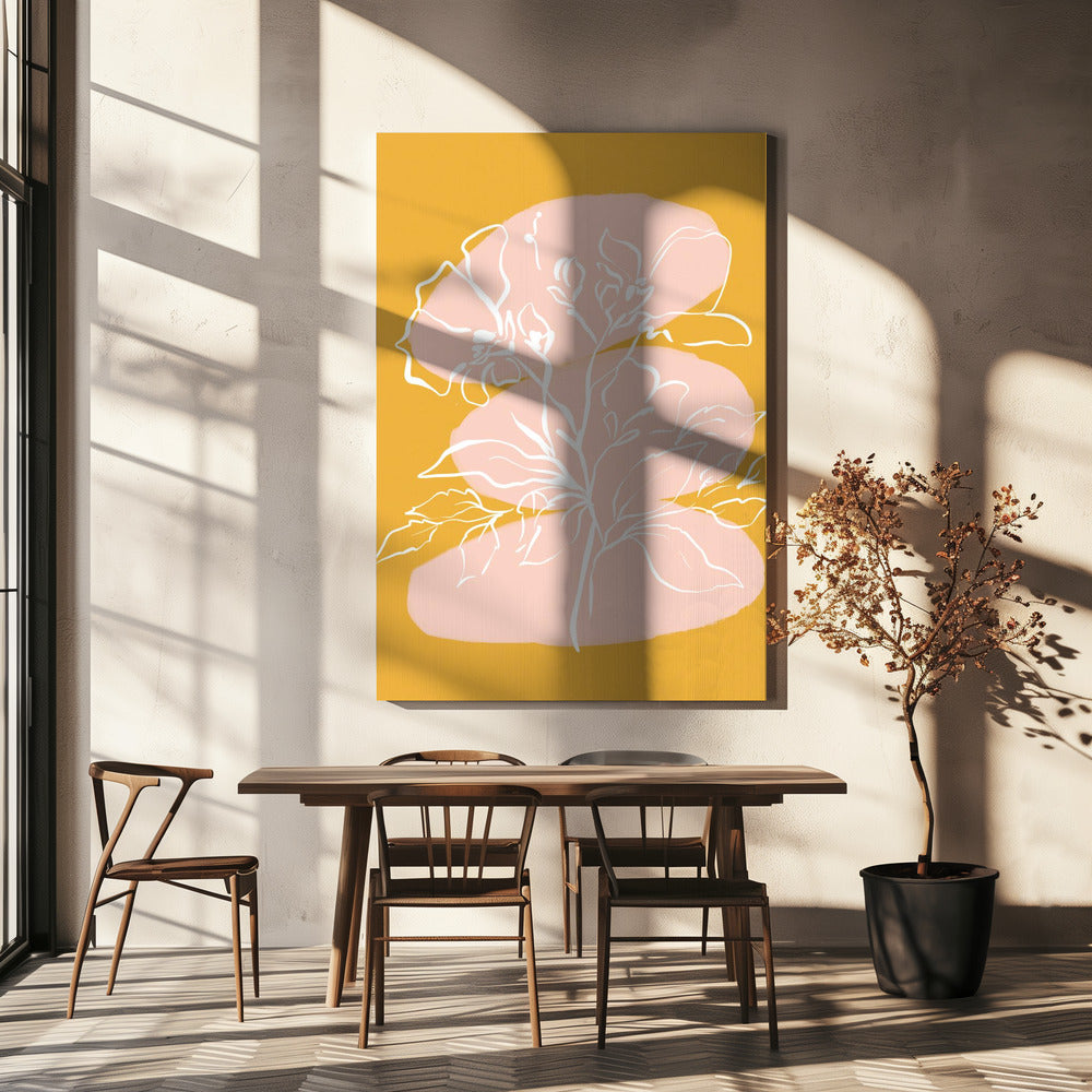 Bloemblaadjessilhouetten | Canvas