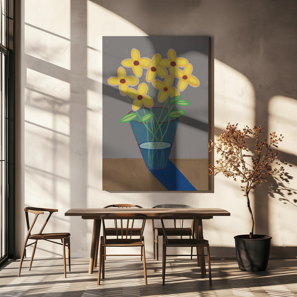 Madeliefjes in vaas | Canvas
